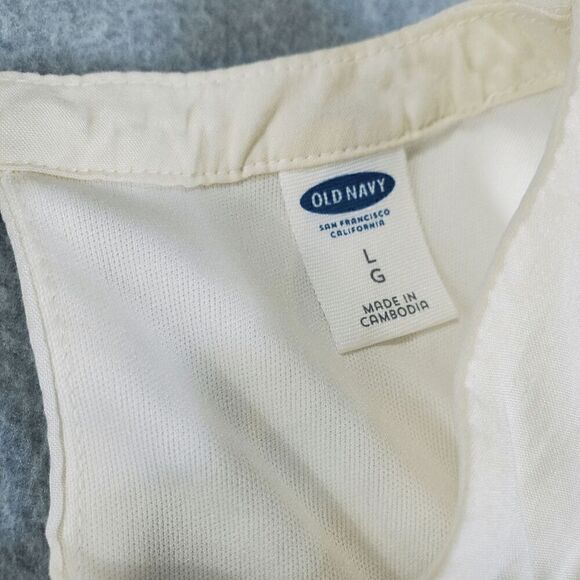 Old Navy Dress Womens Large White Back Shift Sleeveless V-neck Cutout Above Knee - Picture 3 of 9